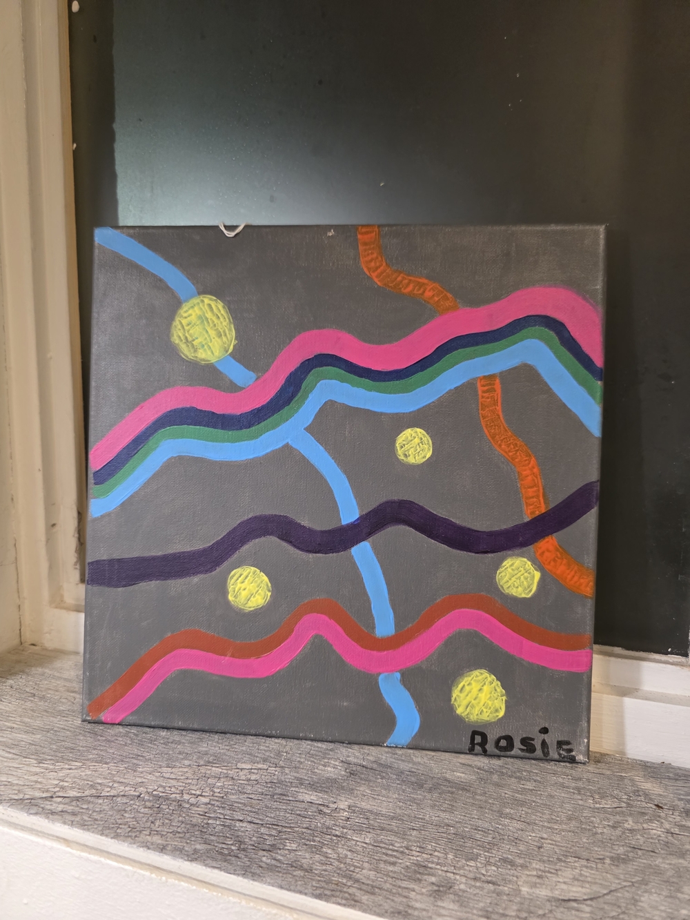 Abstract Wave Art Canvas - Multicolor on Gray